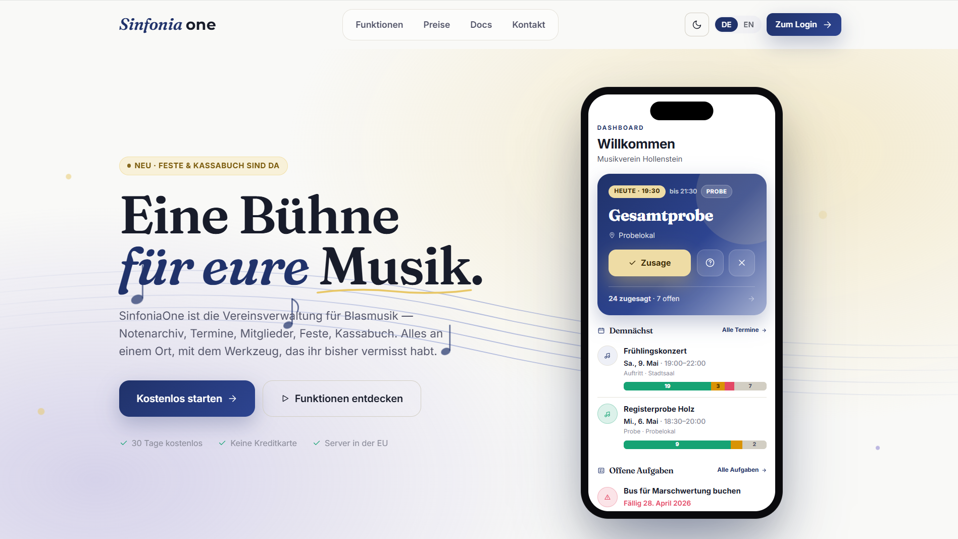 SinfoniaOne, Desktop-Ansicht