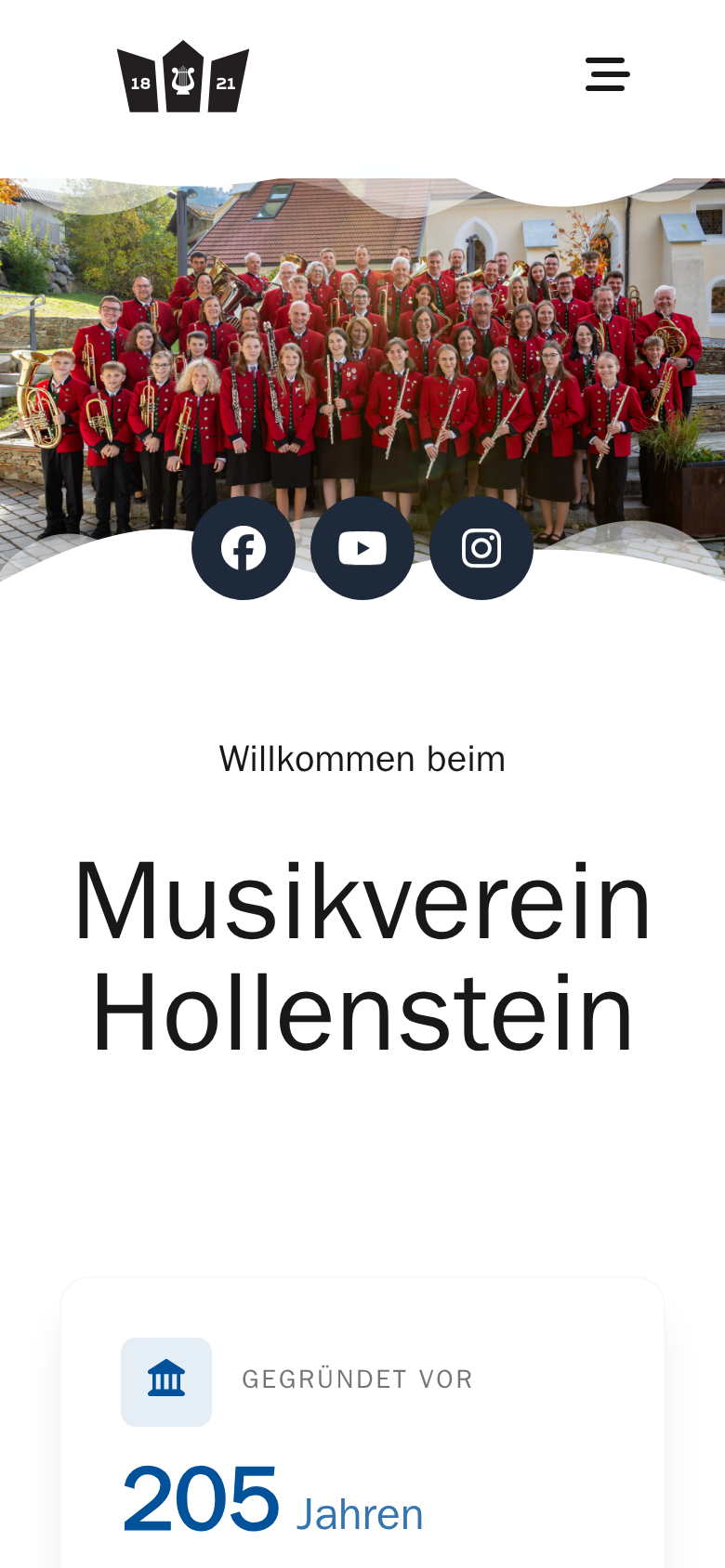 Musikverein Hollenstein, Smartphone-Ansicht